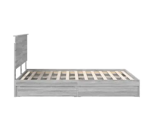 Glabāšanas Gulta Pelēks Sonoma 150 X 200 Cm Inženierijas Koks Vidaxl