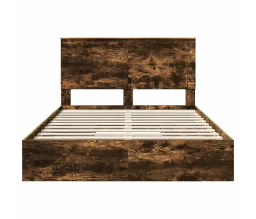 Saugos Lova Rūkyta Ąžuolas 140 X 200 Cm Apdirbta Mediena