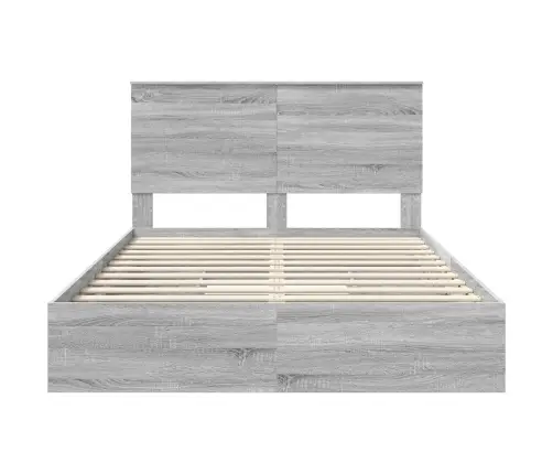 Saugos Lova Pilkas Sonoma 140 X 200 Cm Apdirbta Mediena