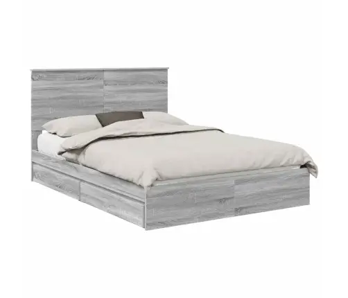 Saugos Lova Pilkas Sonoma 140 X 200 Cm Apdirbta Mediena