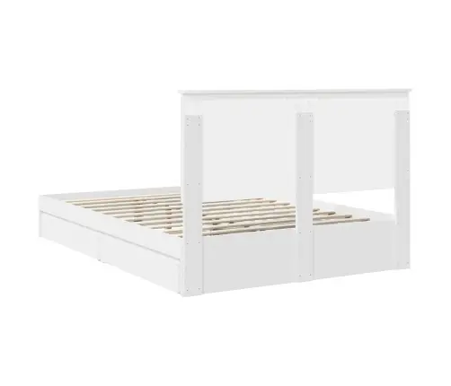 Glabāšanas Gulta Balts 140 X 190 Cm Inženierijas Koks Vidaxl