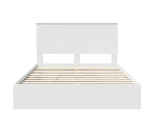 Glabāšanas Gulta Balts 140 X 190 Cm Inženierijas Koks Vidaxl