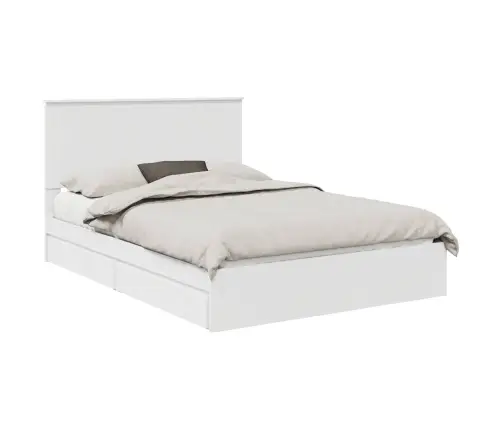 Glabāšanas Gulta Balts 140 X 190 Cm Inženierijas Koks Vidaxl