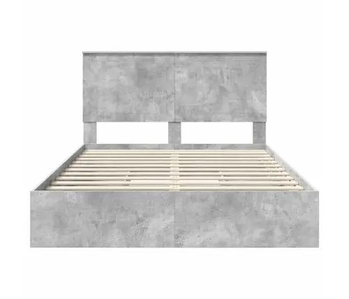 Glabāšanas Gulta Betona Pelēks 140 X 190 Cm Inženierijas Koks Vidaxl