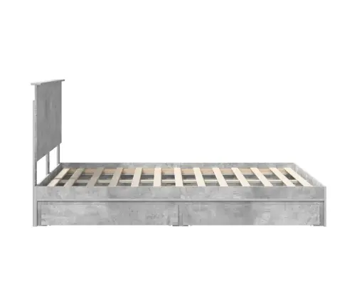 Glabāšanas Gulta Betona Pelēks 140 X 190 Cm Inženierijas Koks Vidaxl