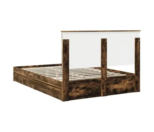 Saugos Lova Rūkyta Ąžuolas 140 X 190 Cm Apdirbta Mediena