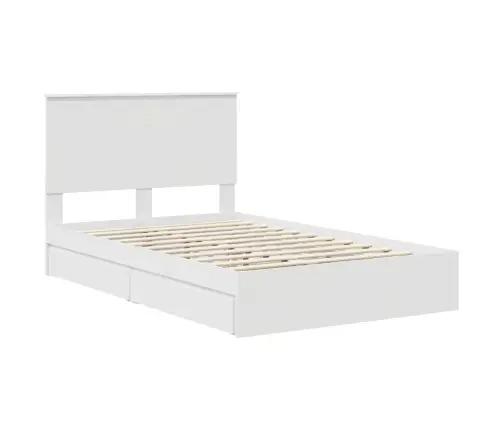 Saugos Lova Su Galvūgalio Balta 120 X 200 Cm Apdirbta Mediena