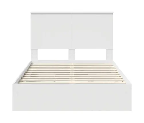 Saugos Lova Su Galvūgalio Balta 120 X 200 Cm Apdirbta Mediena