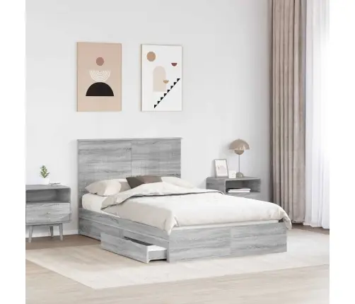 Saugos Lova Pilkas Sonoma 120 X 200 Cm Apdirbta Mediena