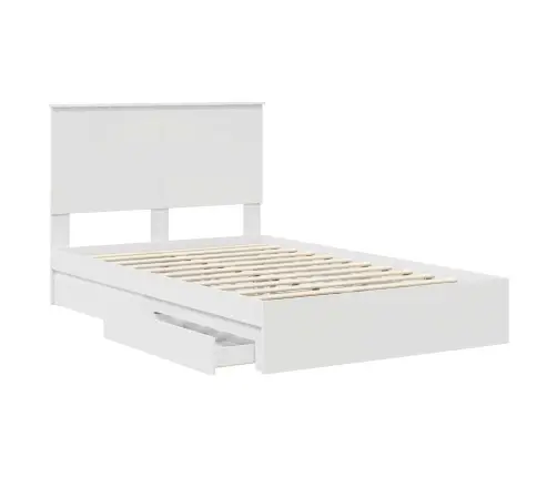 Saugos Lova Su Galvūgalio Balta 120 X 190 Cm Apdirbta Mediena