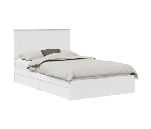 Saugos Lova Su Galvūgalio Balta 120 X 190 Cm Apdirbta Mediena