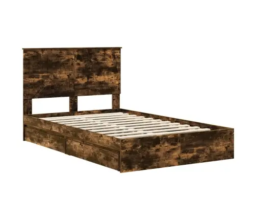 Glabāšanas Gulta Dūmaka Ozols 120 X 190 Cm Inženierijas Koks Vidaxl