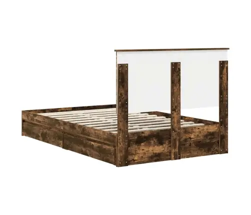 Glabāšanas Gulta Dūmaka Ozols 120 X 190 Cm Inženierijas Koks Vidaxl