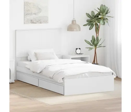 Glabāšanas Gulta Balts 100 X 200 Cm Inženierijas Koks Vidaxl