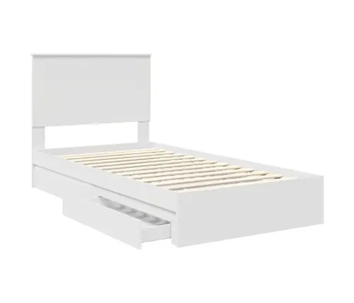 Glabāšanas Gulta Balts 100 X 200 Cm Inženierijas Koks Vidaxl