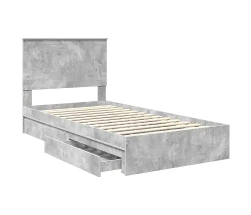 Saugos Lova Betono Pilka 100 X 200 Cm Apdirbta Mediena