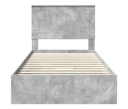 Saugos Lova Betono Pilka 100 X 200 Cm Apdirbta Mediena