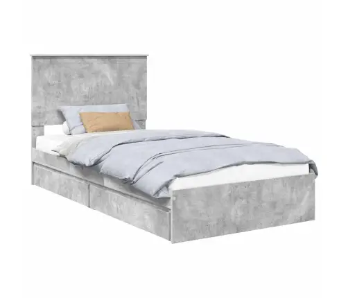 Saugos Lova Betono Pilka 100 X 200 Cm Apdirbta Mediena