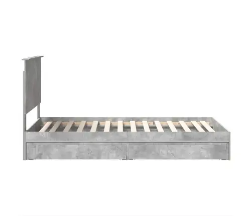 Saugos Lova Betono Pilka 100 X 200 Cm Apdirbta Mediena