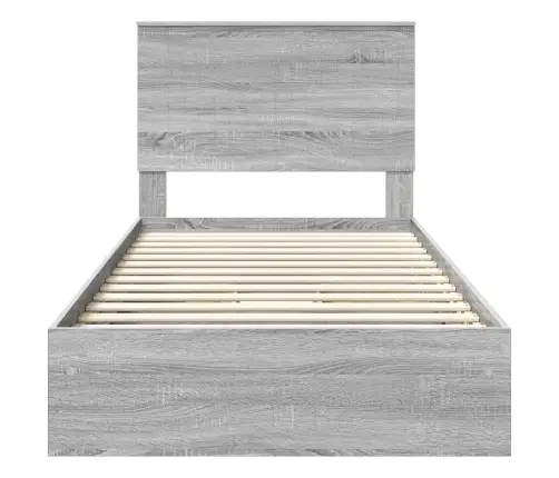 Saugos Lova Pilkas Sonoma 100 X 200 Cm Apdirbta Mediena
