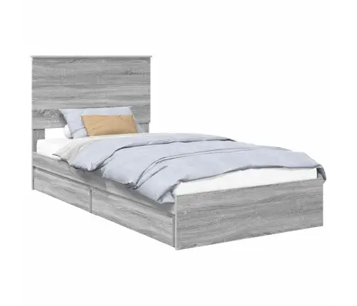 Saugos Lova Pilkas Sonoma 100 X 200 Cm Apdirbta Mediena