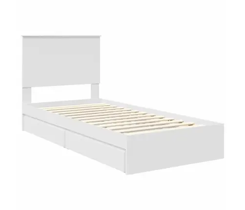 Saugos Lova Su Galvūgalio Balta 90 X 200 Cm Apdirbta Mediena