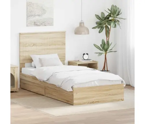Saugos Lova Sonoma Ąžuolas 90 X 200 Cm Apdirbta Mediena