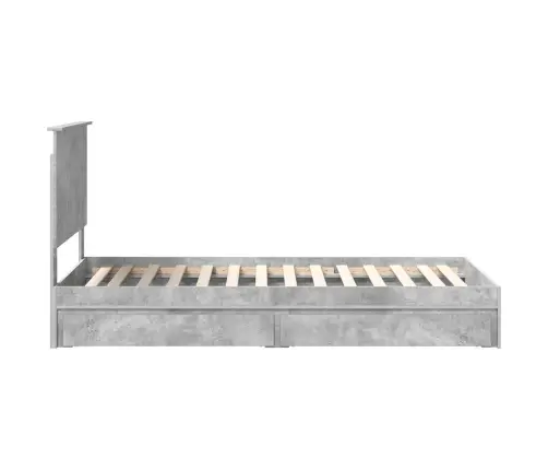 Glabāšanas Gulta Betona Pelēks 90 X 200 Cm Inženierijas Koks Vidaxl