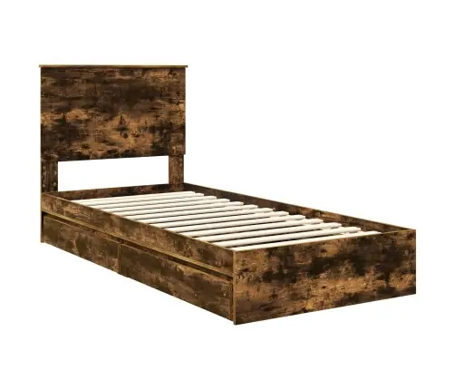 Saugos Lova Rūkyta Ąžuolas 90 X 200 Cm Apdirbta Mediena