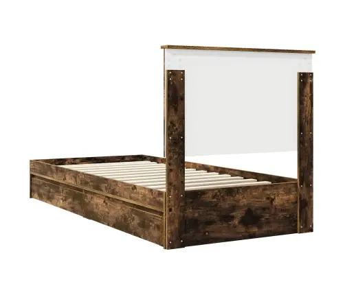 Saugos Lova Rūkyta Ąžuolas 90 X 200 Cm Apdirbta Mediena