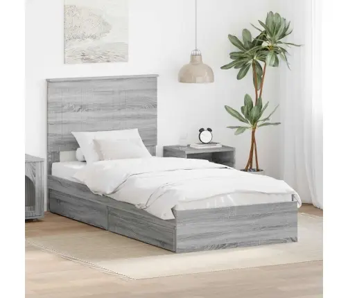 Glabāšanas Gulta Pelēks Sonoma 90 X 200 Cm Inženierijas Koks Vidaxl