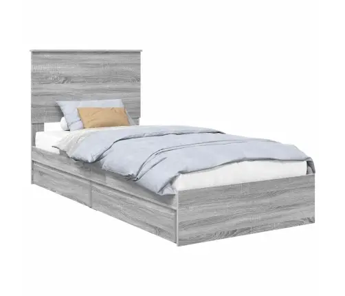 Glabāšanas Gulta Pelēks Sonoma 90 X 200 Cm Inženierijas Koks Vidaxl