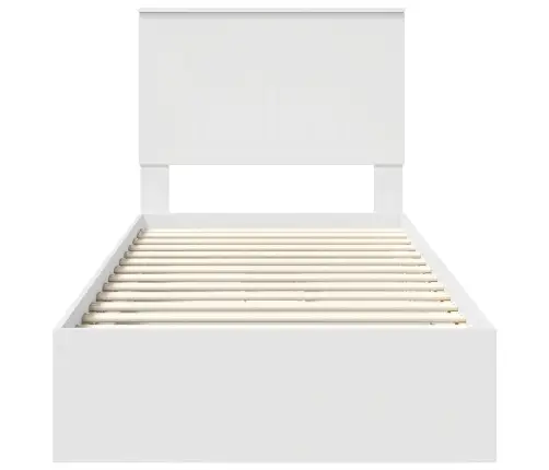 Saugos Lova Su Galvūgalio Balta 90 X 190 Cm Apdirbta Mediena