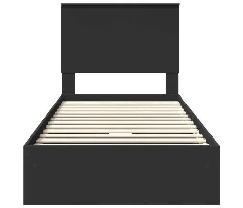 Glabāšanas Gulta Melna 90 X 190 Cm Inženierijas Koks Vidaxl