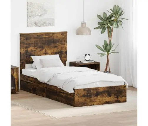 Saugos Lova Rūkyta Ąžuolas 90 X 190 Cm Apdirbta Mediena