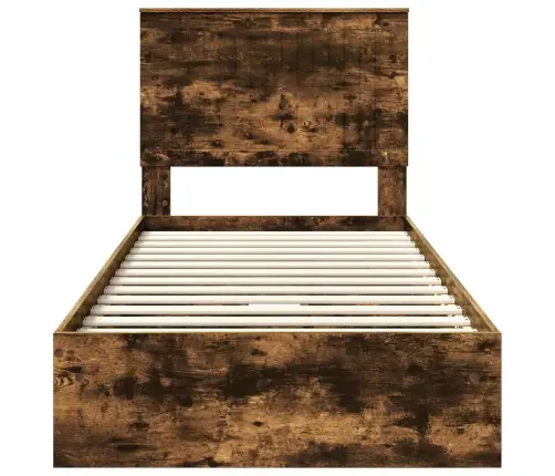 Saugos Lova Rūkyta Ąžuolas 90 X 190 Cm Apdirbta Mediena