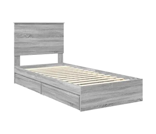 Glabāšanas Gulta Pelēks Sonoma 90 X 190 Cm Inženierijas Koks Vidaxl