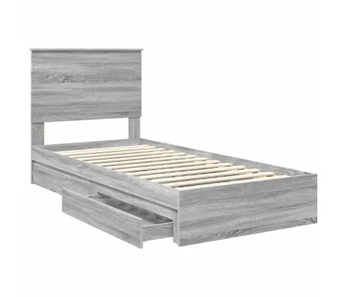 Glabāšanas Gulta Pelēks Sonoma 90 X 190 Cm Inženierijas Koks Vidaxl