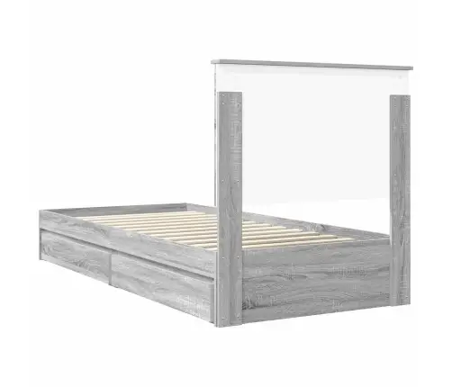 Glabāšanas Gulta Pelēks Sonoma 90 X 190 Cm Inženierijas Koks Vidaxl