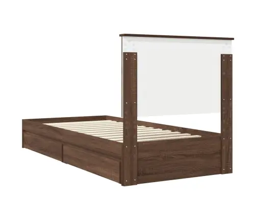 Saugos Lova Rudas Ąžuolas 90 X 190 Cm Apdirbta Mediena