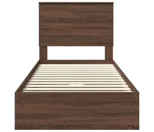 Saugos Lova Rudas Ąžuolas 90 X 190 Cm Apdirbta Mediena