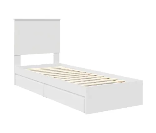 Saugos Lova Su Galvūgalio Balta 75 X 190 Cm Apdirbta Mediena