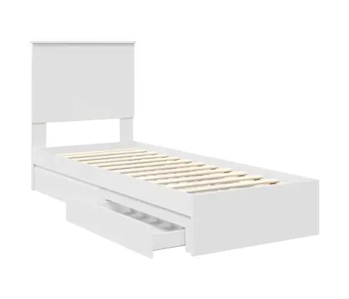 Saugos Lova Su Galvūgalio Balta 75 X 190 Cm Apdirbta Mediena