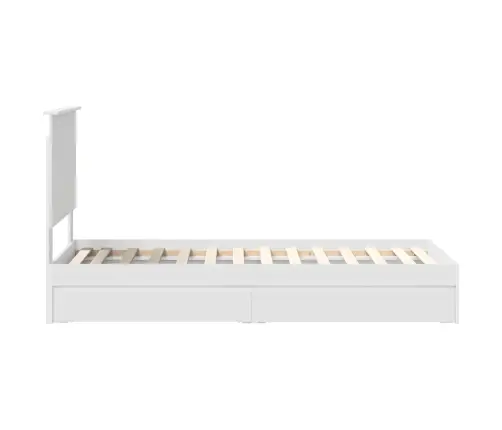 Saugos Lova Su Galvūgalio Balta 75 X 190 Cm Apdirbta Mediena