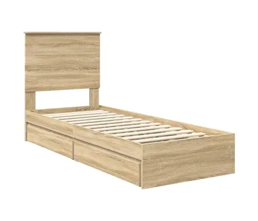 Glabāšanas Gulta Sonoma Ozols 75 X 190 Cm Inženierijas Koks Vidaxl