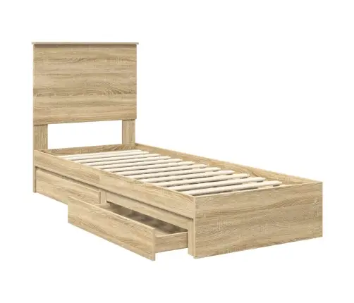 Glabāšanas Gulta Sonoma Ozols 75 X 190 Cm Inženierijas Koks Vidaxl