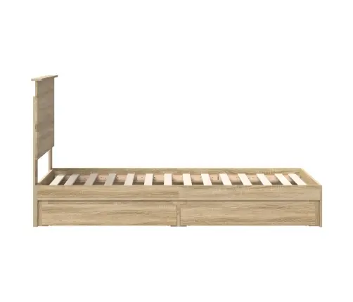 Glabāšanas Gulta Sonoma Ozols 75 X 190 Cm Inženierijas Koks Vidaxl