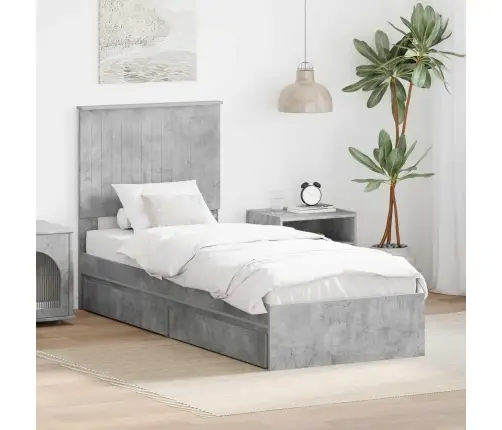 Laos Voodi Peaga Sahtliga Betoonhall 75 X 190 Cm Tehispuit