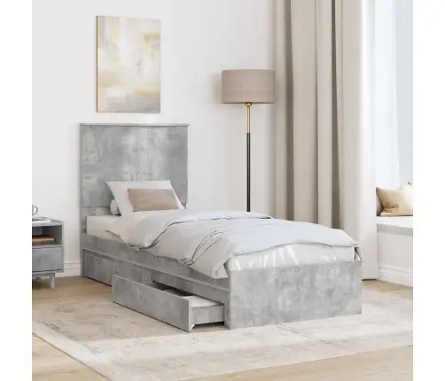 Laos Voodi Peaga Sahtliga Betoonhall 75 X 190 Cm Tehispuit