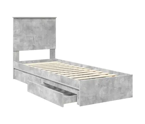 Laos Voodi Peaga Sahtliga Betoonhall 75 X 190 Cm Tehispuit